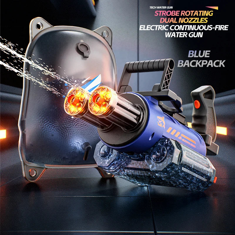 Electric Water Gun Toy with Double-Dazzling Light Shooting Burst Water Gun Outdoor Beach Pool Toys for Boy Adult Children Gift
