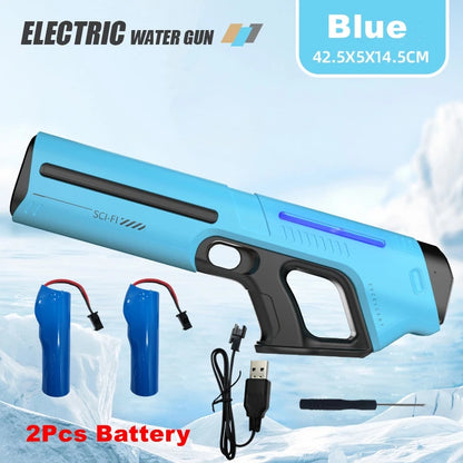 Electric Water Guns for Adults Powerful Squirt Automatic Suction Water Storage Gun Blasters Summer Outdoor Game Toy for Boy Kid
