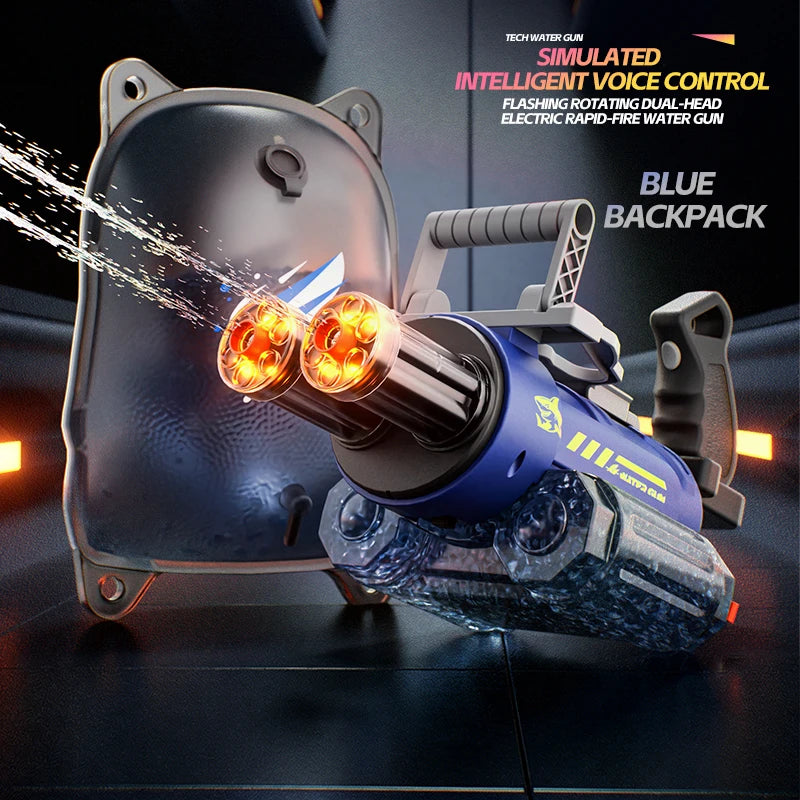Electric Water Gun Toy with Double-Dazzling Light Shooting Burst Water Gun Outdoor Beach Pool Toys for Boy Adult Children Gift