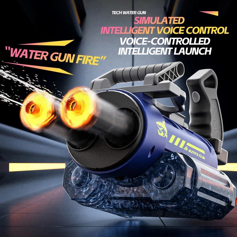Electric Water Gun Toy with Double-Dazzling Light Shooting Burst Water Gun Outdoor Beach Pool Toys for Boy Adult Children Gift