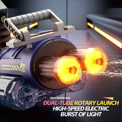 Electric Water Gun Toy with Double-Dazzling Light Shooting Burst Water Gun Outdoor Beach Pool Toys for Boy Adult Children Gift