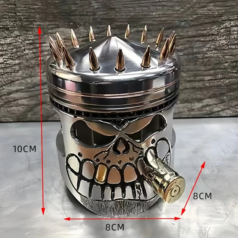 Carving Piston Skull Face Sculpture Mechanical Punk Resin Figurine Art Ornaments Creatives Funny Office Home Table Decorations