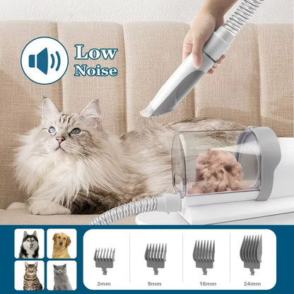 Dog Grooming Kit with Vacuum Suction, 5 in 1 Clipper Set with 2.5L Vacuum Cleaner for Shedding, Low Noise Pet Grooming Tool