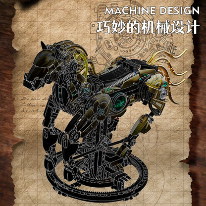 Mechanical Horse Animal Building Blocks Set MOC Kit Construction Model Gifts for Kids birthday Christmas gifts 1055PCS