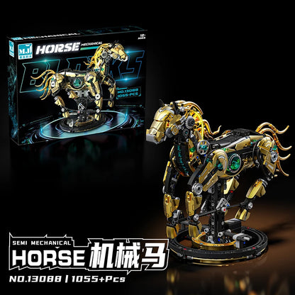 Mechanical Horse Animal Building Blocks Set MOC Kit Construction Model Gifts for Kids birthday Christmas gifts 1055PCS