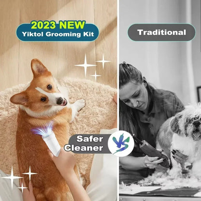 Dog Grooming Kit with Vacuum Suction, 5 in 1 Clipper Set with 2.5L Vacuum Cleaner for Shedding, Low Noise Pet Grooming Tool