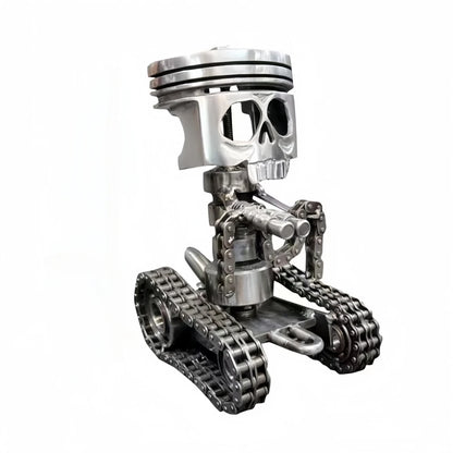 Carving Piston Skull Face Sculpture Mechanical Punk Resin Figurine Art Ornaments Creatives Funny Office Home Table Decorations