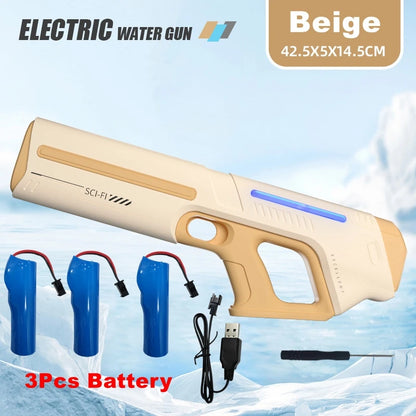 Electric Water Guns for Adults Powerful Squirt Automatic Suction Water Storage Gun Blasters Summer Outdoor Game Toy for Boy Kid