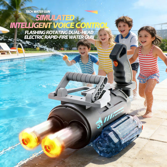 Electric Water Gun Toy with Double-Dazzling Light Shooting Burst Water Gun Outdoor Beach Pool Toys for Boy Adult Children Gift
