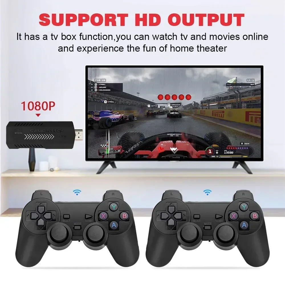 X2 Plus GD10 Pro 4K Game Stick HD Video Game Console 3D Retro Built-in 30000 Games 40+ Simulators With Wireless Controller