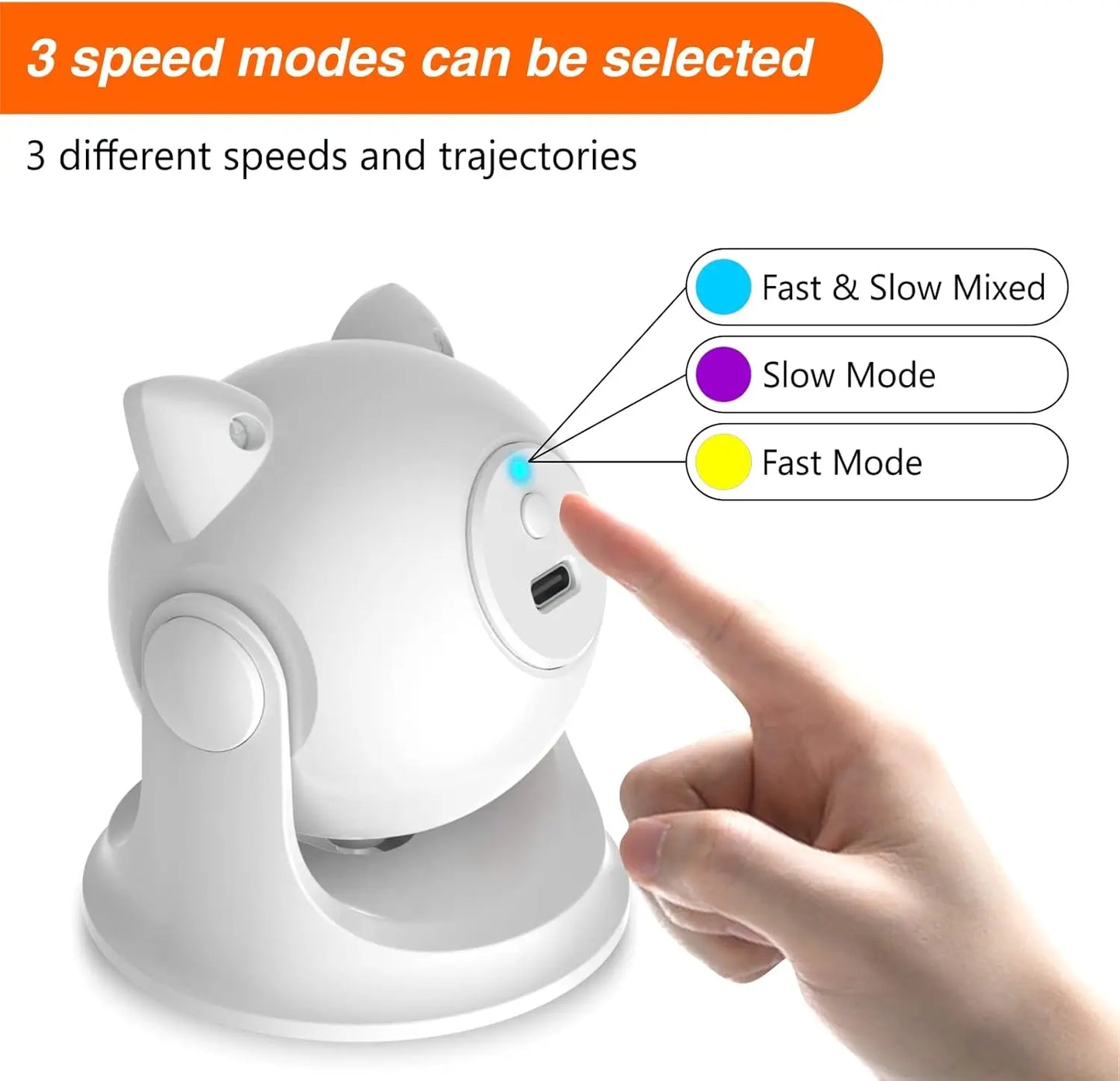 ATUBAN Automatic Cat Laser Toy for Indoor Cats,Interactive cat Toys for Kittens/Dogs,Fast/Slow Mode,Adjustable Circling Ranges