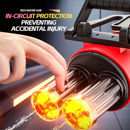 Electric Water Gun Toy with Double-Dazzling Light Shooting Burst Water Gun Outdoor Beach Pool Toys for Boy Adult Children Gift