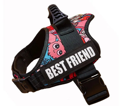 Personalised No Pull Dog Harness with Custom Name and Phone Number Heavy Duty Pet Vest To Prevent Tugging Pulling Choking Lost