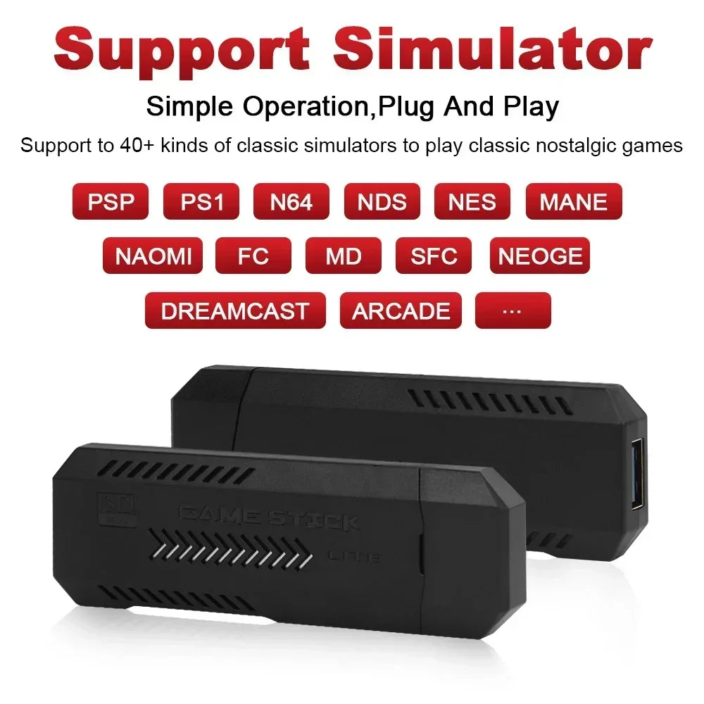X2 Plus GD10 Pro 4K Game Stick HD Video Game Console 3D Retro Built-in 30000 Games 40+ Simulators With Wireless Controller