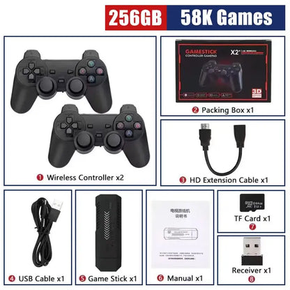 X2 Plus GD10 Pro 4K Game Stick HD Video Game Console 3D Retro Built-in 30000 Games 40+ Simulators With Wireless Controller
